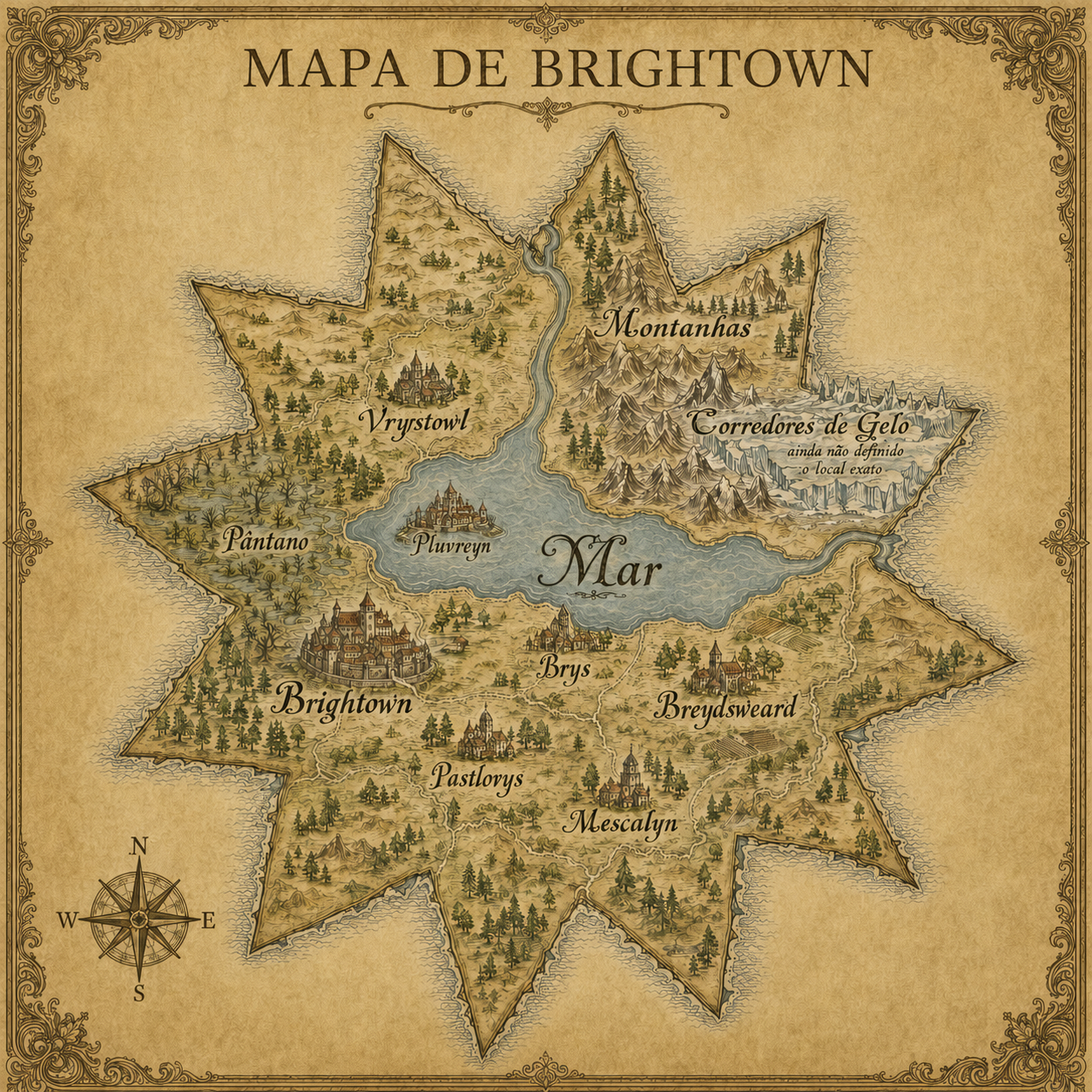 Mapa ilustrado de Brightown